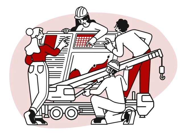 現場でのOJT研修の様子